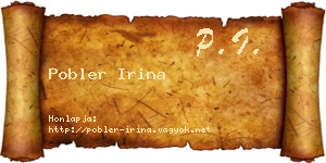 Pobler Irina névjegykártya